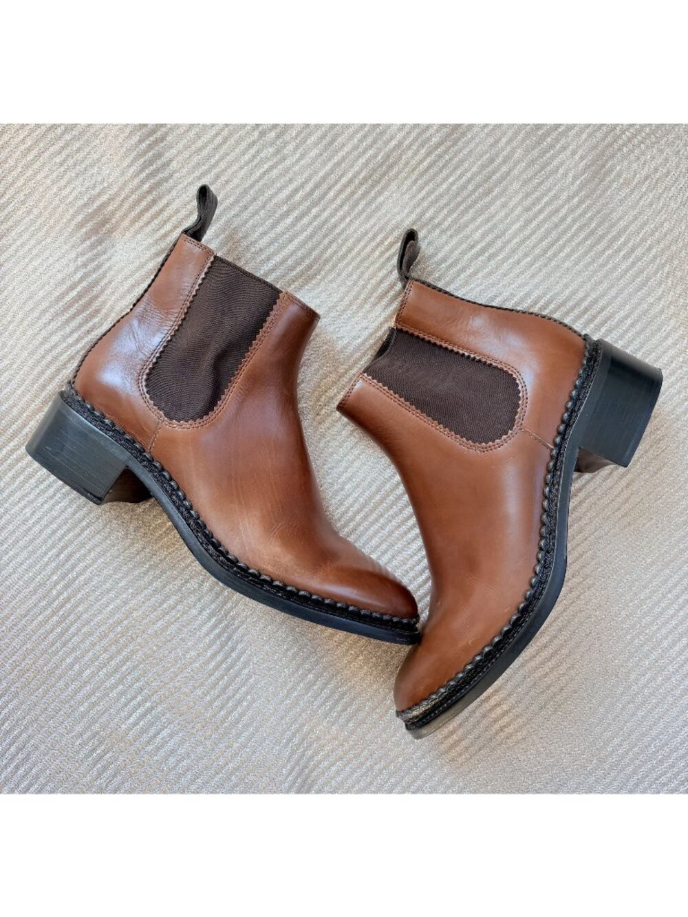 The Office of Angela Scott Brown Leather Chelsea Boots 37.5